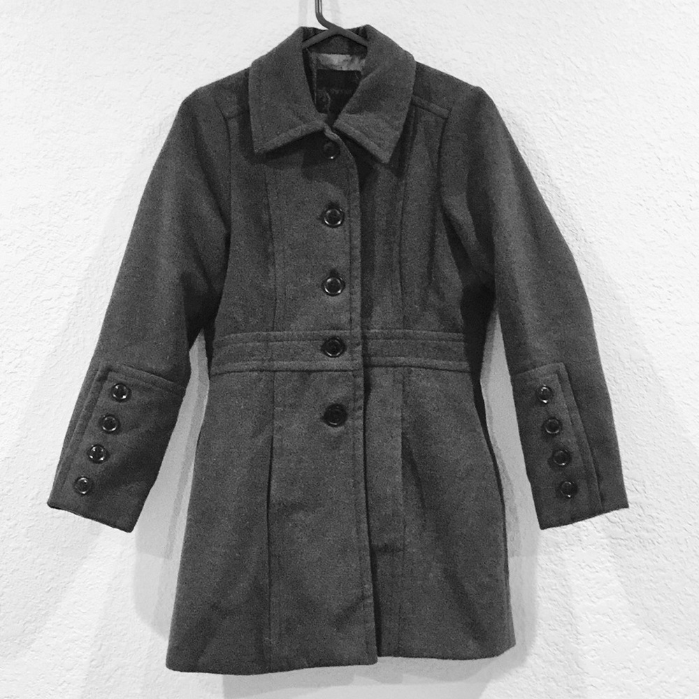 Gray fleece pea coat